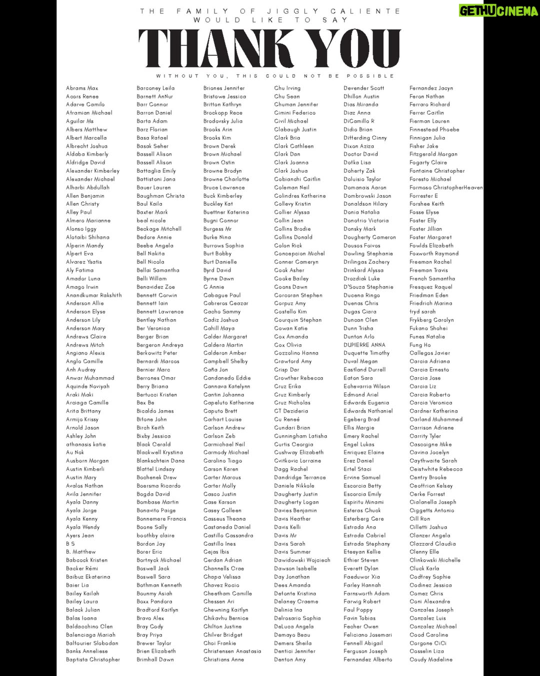 Jiggly Caliente - 21.5K Likes - This was her Slaybill — her tribute program.

For anyone who would still like to watch the memorial service, the livestream link is available in her bio.

We want to take a moment to thank everyone — our family, friends, extended family, drag family, and fans. Your love, support, and presence helped us give her a beautiful farewell and allowed us to share a part of her—and ourselves—with you.

-Eternally grateful.
@geekycool82, @krismaxx, @Mr.JL_Galan, @Junejambalaya, @lipskiss31, @thedivine1384, @angelayalacouture, @manilaluzon @myradoll @ladycarolyn25, davidcharpentier @pegmgmt