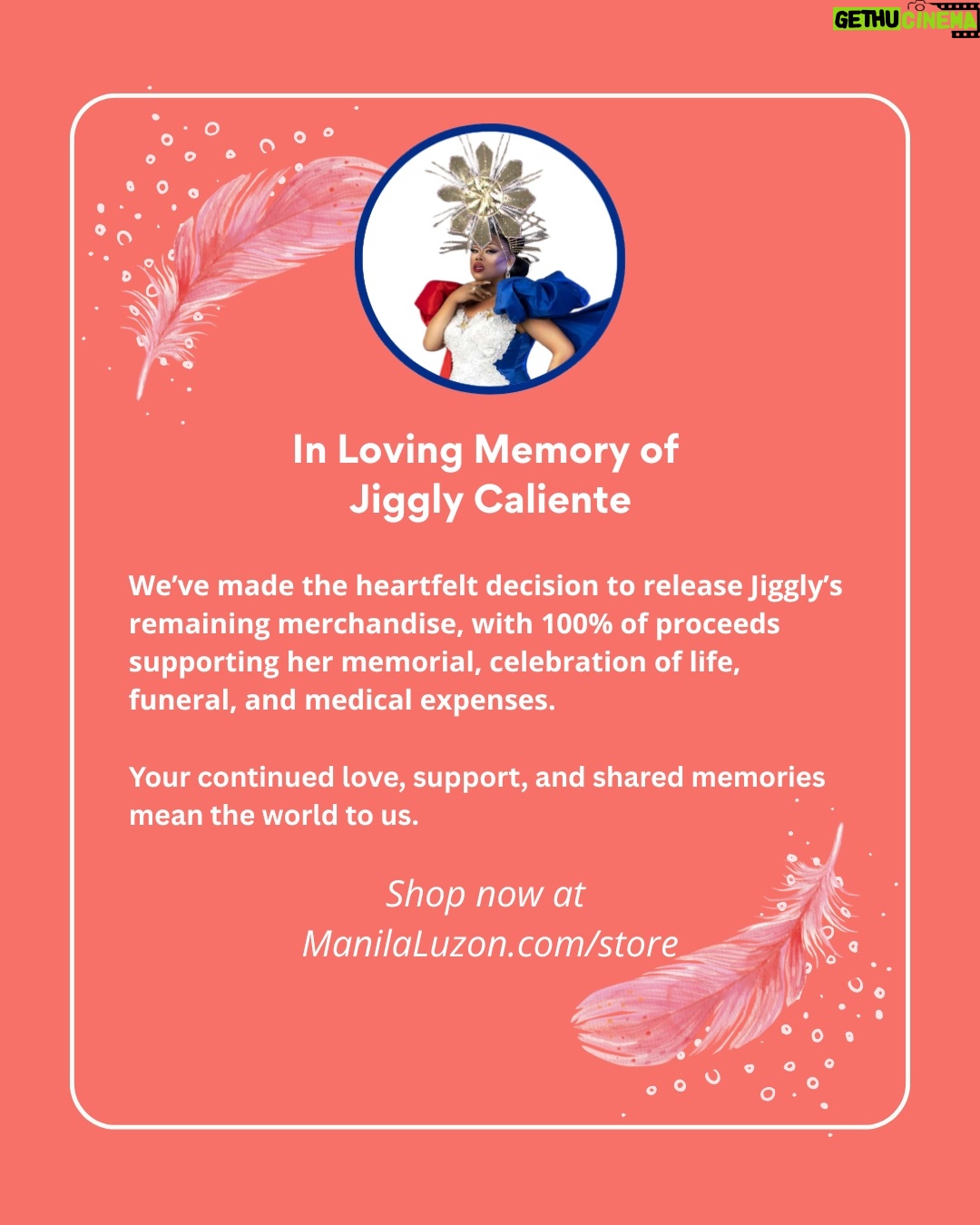 Jiggly Caliente - 51.4K Likes - In Loving Memory of Jiggly Caliente

We’ve made the heartfelt decision to release Jiggly’s remaining merchandise, with 100% of proceeds supporting her memorial, celebration of life, funeral, and medical expenses.

Your continued love, support, and shared memories mean the world to us.

Shop now at https://www.manilaluzon.com/store

You can also support on gofundme (link in bio)