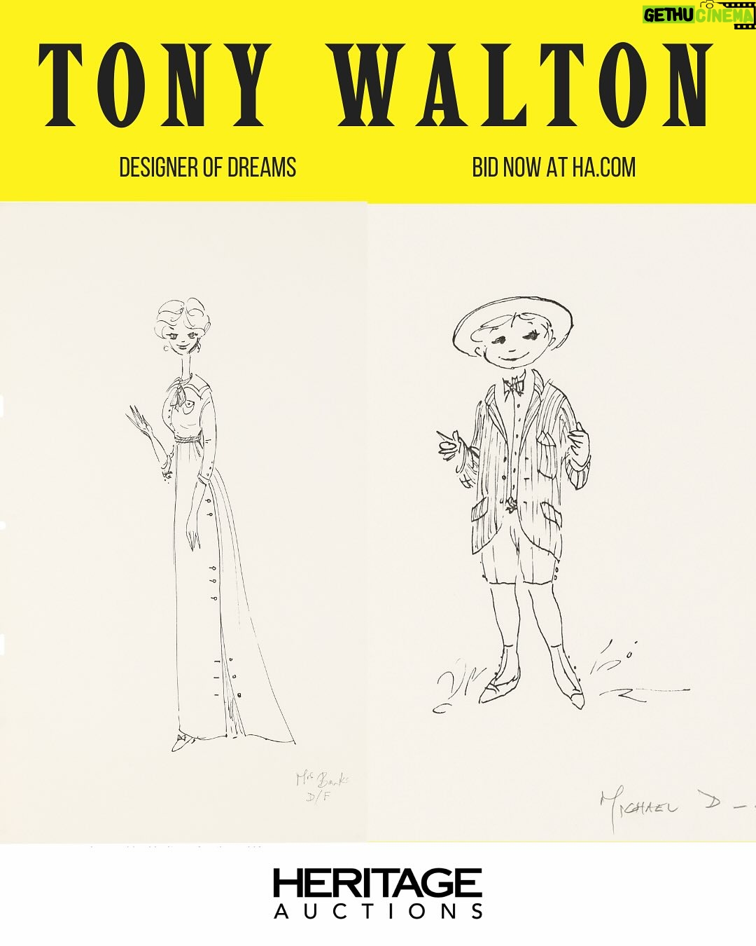 Julie Andrews - 6.7K Likes - For any superfans and collectors - some of Tony Walton’s early sketches, design renderings and story boards from MARY POPPINS will be sold online via Heritage Auctions website tomorrow, Friday, May 16, at 12 noon ET. A portion of sales proceeds will benefit Broadway Cares. Register to bid at ha.com/7400 - Team Julie