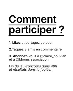 Juliette Binoche Instagram - 🚨 UPDATE 1 : concours maintenu jusqu’au 12/06/2025. 

UPDATE 2 : ÉNORME ! Gagnez un déjeuner avec… @francoiscivilofficiel (oui c’est fou, il s’engage lui aussi à nos côtés en participant à notre jeu concours pour l’océan et les animaux marins)

Lisez notre post jusqu’au bout (très important, vous verrez!) et participez au jeu-concours le plus important de l’année ! 

⚡️Comment participer ? 

1. Likez et partagez ce post
 
2.Taguez 3 amis en commentaire 

3. Abonnez-vous à @claire_nouvian 
et à @bloom_association 

Fin du jeu-concours le 12/06/2025 et résultats dans la foulée. 

C’est peut-être la seule fois de notre vie qu’une conférence de l’ONU sur l’océan se tiendra en France. 

Elle aura lieu dans à partir du 9 juin. Elle est capitale pour notre avenir et celui des générations futures.

L’urgence est là. Le compte à rebours est lancé. 

Si vous vous souciez des animaux marins et du climat, c’est maintenant ou jamais pour agir.

Soyons la voix des millions d’animaux marins anéantis dans l’indifférence générale, soyons le bras armé des générations futures dont on foule l’avenir aux pieds. 

NON au massacre des animaux marins. 
NON à la dévastation de l’océan et du climat. 
NON à la pêche industrielle destructrice. 

Nous comptons sur vous 💙

Claire et toute l’équipe de BLOOM