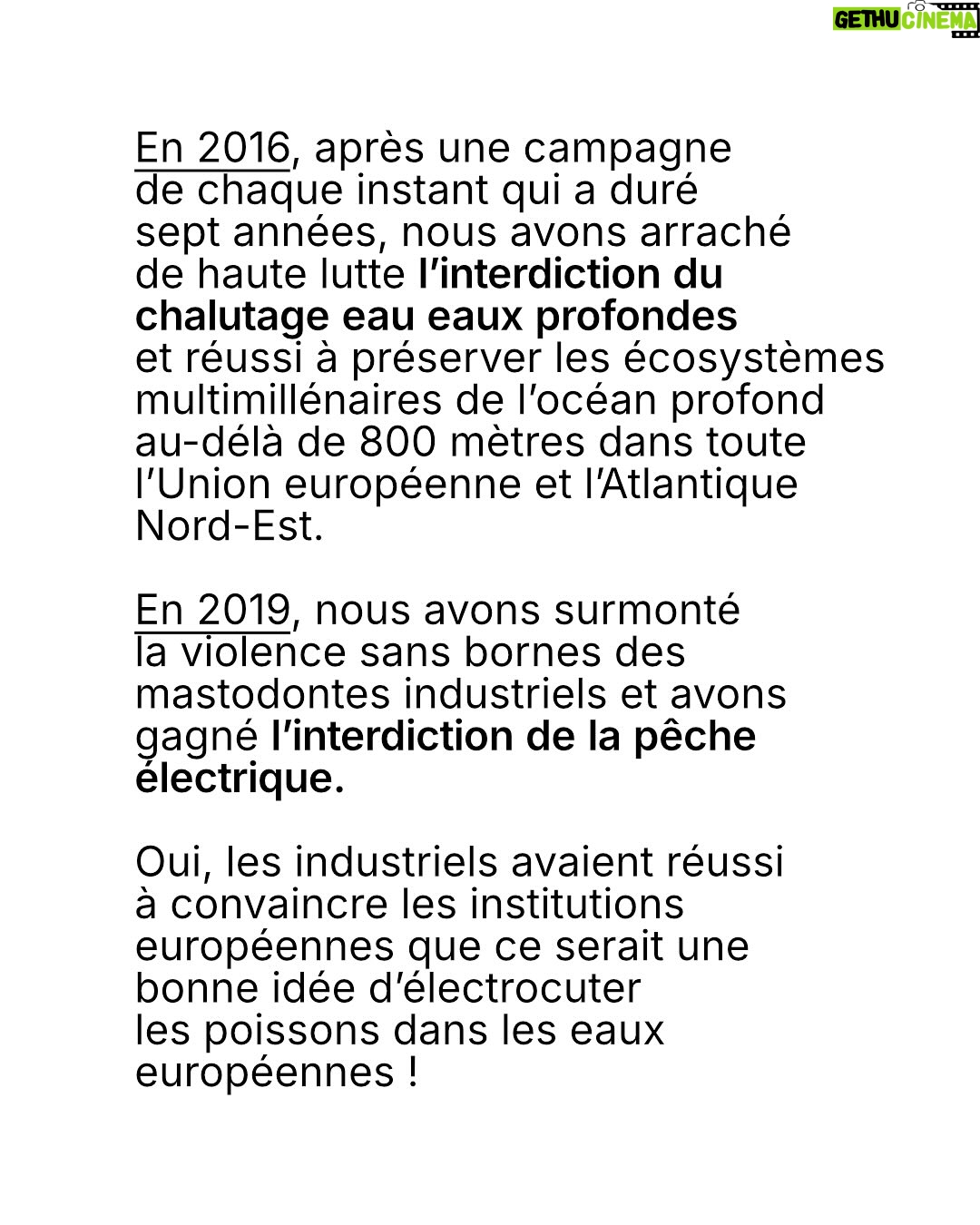 Juliette Binoche - 27.2K Likes - 🚨 UPDATE 1 : concours maintenu jusqu’au 12/06/2025. 

UPDATE 2 : ÉNORME ! Gagnez un déjeuner avec… @francoiscivilofficiel (oui c’est fou, il s’engage lui aussi à nos côtés en participant à notre jeu concours pour l’océan et les animaux marins)

Lisez notre post jusqu’au bout (très important, vous verrez!) et participez au jeu-concours le plus important de l’année ! 

⚡️Comment participer ? 

1. Likez et partagez ce post
 
2.Taguez 3 amis en commentaire 

3. Abonnez-vous à @claire_nouvian 
et à @bloom_association 

Fin du jeu-concours le 12/06/2025 et résultats dans la foulée. 

C’est peut-être la seule fois de notre vie qu’une conférence de l’ONU sur l’océan se tiendra en France. 

Elle aura lieu dans à partir du 9 juin. Elle est capitale pour notre avenir et celui des générations futures.

L’urgence est là. Le compte à rebours est lancé. 

Si vous vous souciez des animaux marins et du climat, c’est maintenant ou jamais pour agir.

Soyons la voix des millions d’animaux marins anéantis dans l’indifférence générale, soyons le bras armé des générations futures dont on foule l’avenir aux pieds. 

NON au massacre des animaux marins. 
NON à la dévastation de l’océan et du climat. 
NON à la pêche industrielle destructrice. 

Nous comptons sur vous 💙

Claire et toute l’équipe de BLOOM
