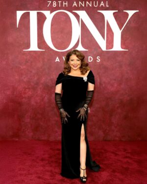 Justina Machado Instagram - ME at the 78th annual Tony Awards!!! It truly was a night to remember ♥️♥️♥️. Nominated for Best Featured Actress in a Musical for Real Women Have Curves: The Musical.”
Styled by @kyleanthonysosa & @jeaunicassanova
Makeup by @jocelyn_biga
Hair by @hairbycassy
Dress @csiriano
Jewelry @alexisbittar
Gloves @cest_jeanne