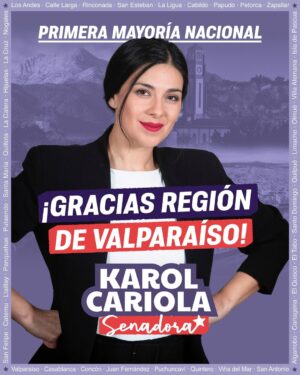 Karol Cariola Instagram - Hoy fui electa Senadora con la primera mayoría nacional en votos con 170.919 personas que nos dieron su respaldo, muchas muchas gracias por el cariño.

Quiero agradecer profundamente que hayan confiado en mí y que elijan seguir trabajando juntas y juntos por nuestra querida región de Valparaíso. ❤️

Lucharé cada día por ser un aporte real, por abrir caminos y por defender con fuerza a nuestra gente, porque la Quinta merece mucho más. ❤️🥹