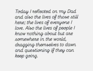 Kassandra Clementi Instagram - Today is R U Ok day. In 2015, in the midst of filming Home and Away - my Dad took his life.

I’ve written many essays and musings about his death, his life, and how he left, but it’s not something I’ve spoken about publicly - it always feels bigger than me and I hesitate to tell parts of a story that don’t belong to me. Especially when the person they belong to, isn’t here.

Today I reflected on my Dad and also the lives of those still here; the lives of everyone I love. Also the lives of people I know nothing about but are somewhere in the world, dragging themselves to dawn and questioning if they can keep going.

No one’s life is a montage of skipping through a daisy field with a golden retriever and a rainbow shooting from their ass - being human is hard. This society is hard. 

Everyone knows joy, and everyone knows hurt and no matter where we’re from or where we are, that connects us. There are parts of every person on earth that we would identify with, with such fierce familiarity and sometimes these people don’t come home. 

Be the depth and the humor and the flicker of hope in someone’s day. Look people in the eyes, see them, mean it. Give a shit. Give all of the shits. Find the people who do the same.

The people who know the depths of themselves, the depths of each other, are such beautiful people. 

There is a place where you flourish - a place where your body softens and you breathe in color, because you belong - it is here - let it find you - stay. 

If you have been touched in any way by suicide, and you feel comfortable to do so - leave a love heart under this so people don’t feel so alone.
