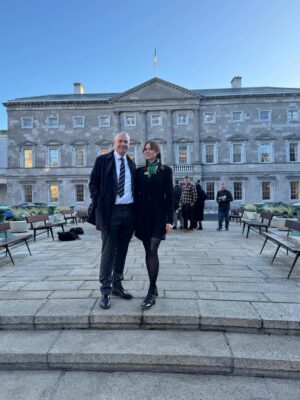 Kate Nash Instagram - Here I am with Constance Markievicz the Irish revolutionary nationalist politician, suffragist and socialist & the first woman elected to the Parliament of the United Kingdom, (although she was in prison at the time, what a legend) ☘️ Thank you @padalytd for inviting me to parliament, Leinster House in Dublin, it was truly inspiring. Thanks to @susanoneillmusic & @mickflannerymusic for having me & @boomvision at Vicar Street! To @rionhannora for the visionary garms, to @trawfawdeen for jumping in last minute & playing the fiddle like an absolute angel, to @cobblestonepubdublin & the Mulligans for the session & inviting me up for a tune. And as always to @cornucopia_restaurant for the many vegan scones that I enjoy so much. Happy Christmas everyone. 💚☘️