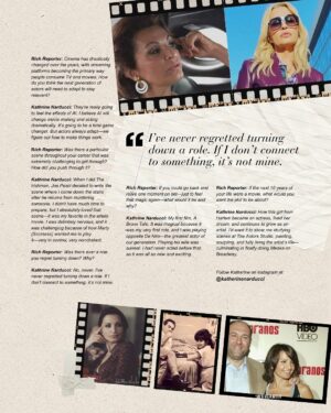 Kathrine Narducci Instagram - For @therichreporter magazine summer/fall issue we had the honor of interviewing iconic actress @kathrinenarducci (swipe left to check out her full spread) 

Narducci’s entry into acting was serendipitous. In 1993, while accompanying her son to an open casting call for “A Bronx Tale,” she seized the opportunity to audition herself and landed the role of Rosina Anello, the protagonist’s mother. This debut, opposite Robert De Niro, not only launched her career but also showcased her innate ability to portray strong, multifaceted women with authenticity and depth.
Her portrayal of Charmaine Bucco in

HBO’s critically acclaimed series “The Sopranos”further solidified her reputation as a formidable actress. As Charmaine, she embodied the voice of reason amidst a world of chaos, offering a grounded perspective that resonated with audiences. Narducci’s performance was lauded for bringing nuance and strength to a character navigating the complexities of loyalty, morality, and personal ambition.

Beyond “The Sopranos,” Narducci’s filmography is a testament to her versatility and commitment to her craft. She has delivered compelling performances in films such as “Chicago Overcoat,” “Jersey Boys,” “The Irishman,” and “Capone,” often portraying characters that reflect her deep understanding of human resilience and vulnerability. Her television appearances, including roles in “Power,” “Godfather of Harlem,” and “Euphoria,” further demonstrate her ability to adapt and thrive across genres and platforms.

To read Kathrines full interview starting at page 30 and to get your free digital copy of our Summer/Fall issue go to richreporter.com (digital magazine section) or click the link in our bio. You can also order a physical copy as well.

#therichreporter #magazine #kathrinenarducci #icon