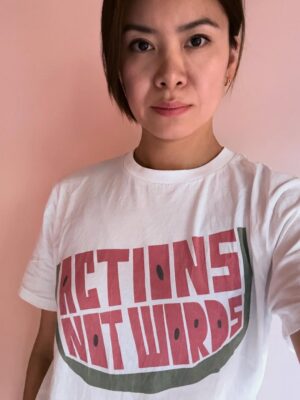 Katie Leung Instagram - Two years of genocide demand ACTIONS NOT WORDS. 🍉 Get your t-shirt/hoodie today to support @pressurecookerarts campaign. All profits go towards (1) an urgent documentary with eye-witness testimonies by leading medics including @nickmaynard.surgeon @beastfromthe_middleeast and (2) the vital work of @healthworkers4palestine
Thank you. 🙏 LINK IN BIO