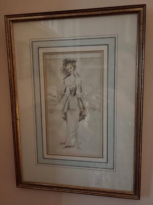 Kirstie Allsopp Instagram - My bath this morning, when I was a child my mother had to put up with me sitting on her bathroom floor chatting away while she got ready for the day, she never shooed me away. She was a brilliant picture framer, the flowers she painted, framed & mounted, she also framed this drawing by Cecil Beaton that you can see @hawardenestate, and the photograph was taken by Cecil of my Mum, she later found it in a drawer and framed and mounted it herself.  She was also a huge Neil Diamond fan and lived in New York in the late sixties.