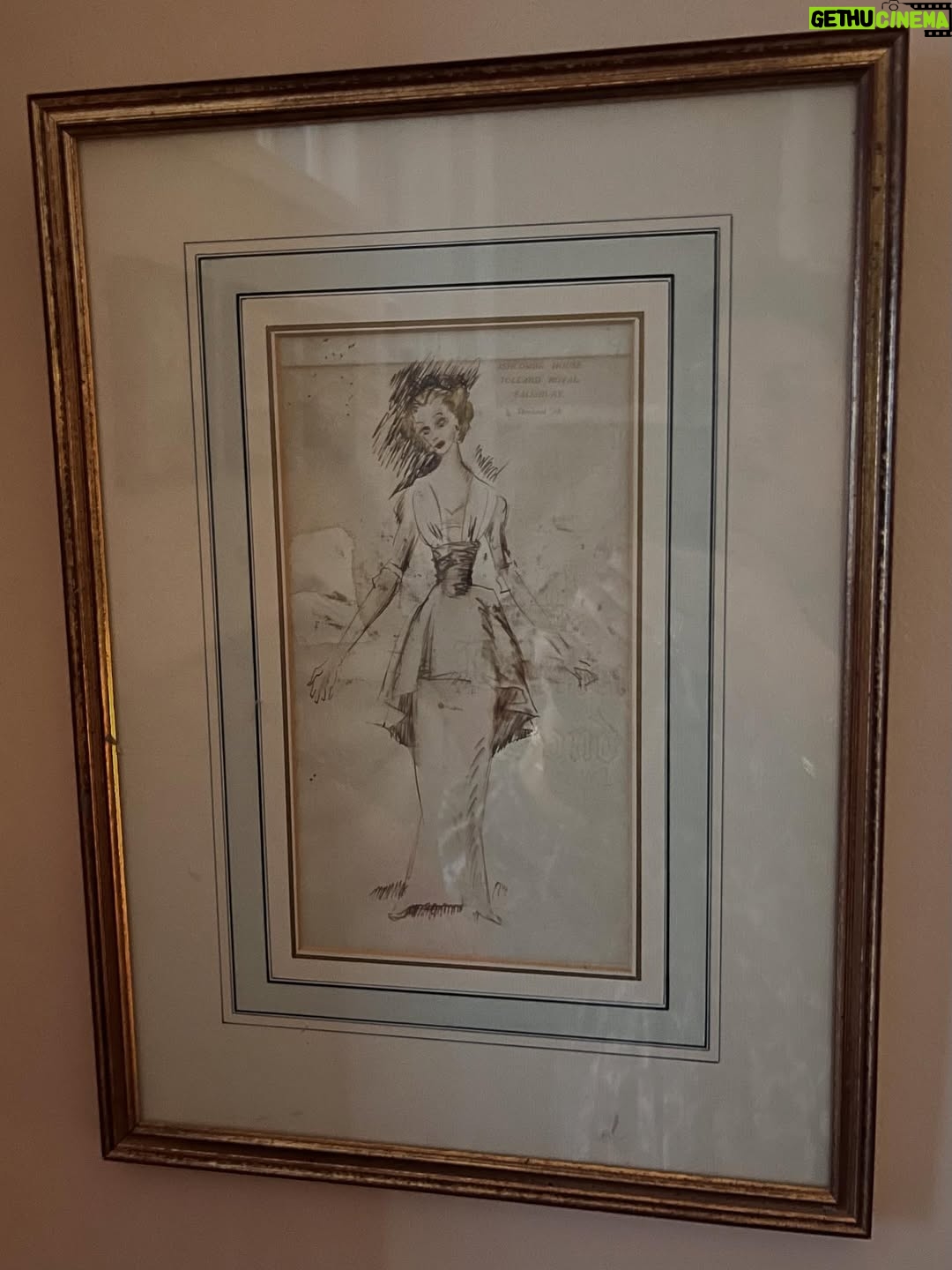 Kirstie Allsopp - 17.6K Likes - My bath this morning, when I was a child my mother had to put up with me sitting on her bathroom floor chatting away while she got ready for the day, she never shooed me away. She was a brilliant picture framer, the flowers she painted, framed & mounted, she also framed this drawing by Cecil Beaton that you can see @hawardenestate, and the photograph was taken by Cecil of my Mum, she later found it in a drawer and framed and mounted it herself.  She was also a huge Neil Diamond fan and lived in New York in the late sixties.