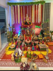 Lahari Arundhati Vishnuvazhala Instagram - Varalaxmi vratam 🙏🏻 🌸 🌸🌺🌼