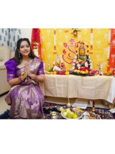 Lahari Arundhati Vishnuvazhala Instagram - Varalaxmi vratam 🙏🏻 🌸 🌸🌺🌼