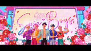 Laura Price Instagram - Soda Pop vis dev for #kpopdemonhunters ! 🌹✨We were considering how a shoujo rose frame could look, so this was a piece I made of the Saja Boys on the Myeongdong stage. This is from 2022 so the Saja Boys weren’t designed yet and neither was the Saja Boys logo, and I referenced storyboards for the tiger motif! PD: @mingjuechen AD: @celinekim218 #kdh #sajaboys #sodapop #visdev