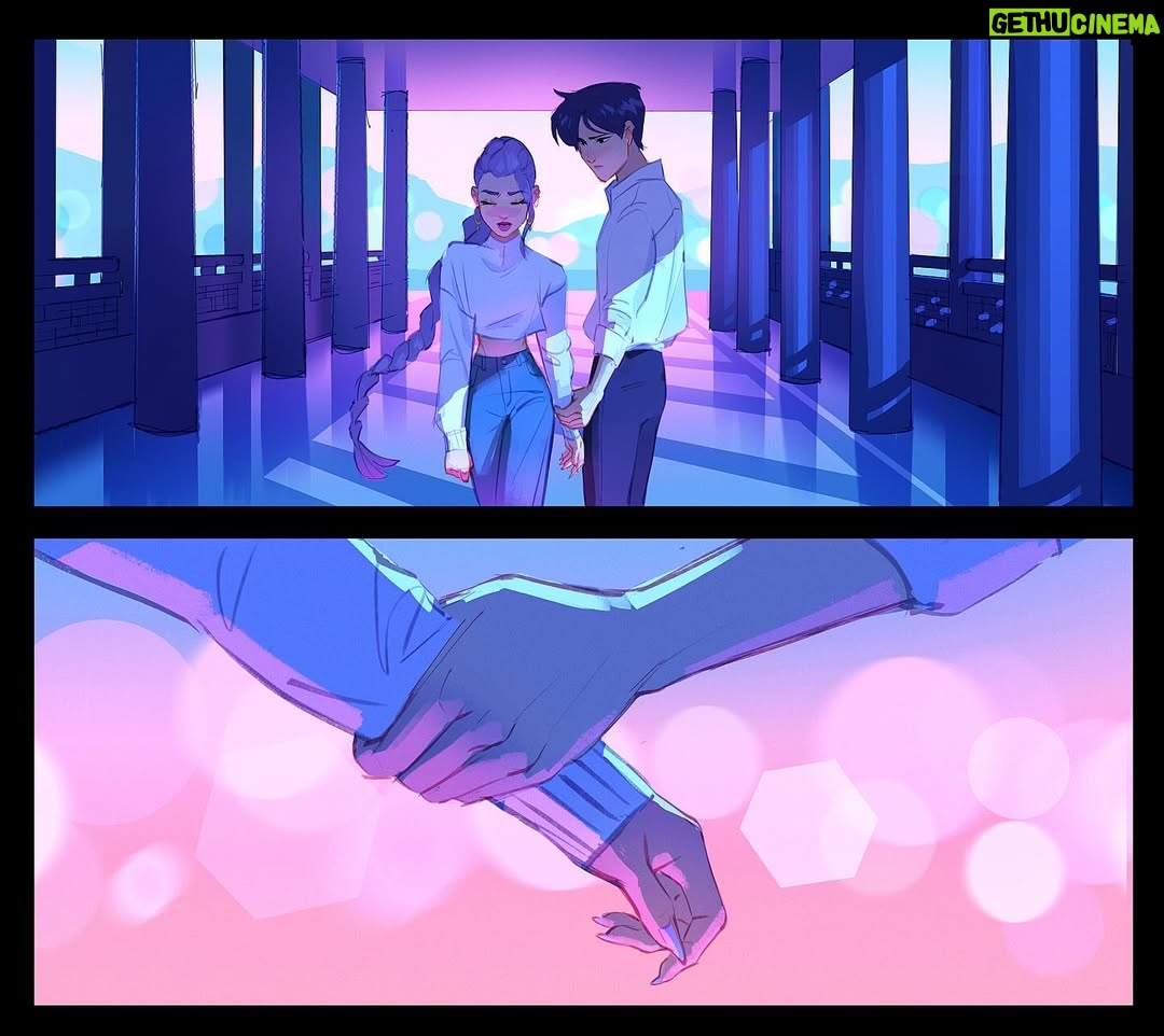 Laura Price - 48.2K Likes - back in early production on #kpopdemonhunters we had a blue sky week to pitch any ideas, so I pitched Rumi and Jinu’s duet happening at Woljeonggyo Bridge ✨ I really wanted there to be a k-drama wrist grab! here is part 1 of my pitch 💕 PD: @mingjuechen AD: @celinekim218 #rujinu #rumi #jinu #visdev
