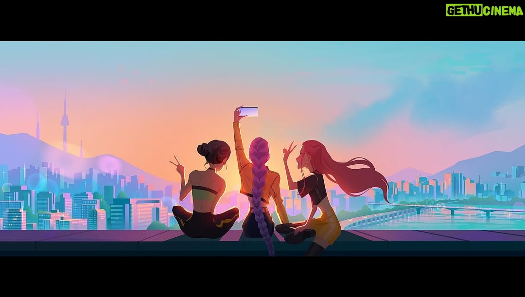 Laura Price - 12.5K Likes - vis dev for #kpopdemonhunters from 2023! happy this painting made it into the art book. a big thing that happened while we were working on kpop was that tears of the kingdom came out! I loved seeing all my coworkers logging into their switches after work (and literally every lunch break) and we all played totk at the same time. hence why I incorporated a ton of red spill light into this painting like when link is facing the sun during a sunset on a sky island ☺️ #kdh #visdev