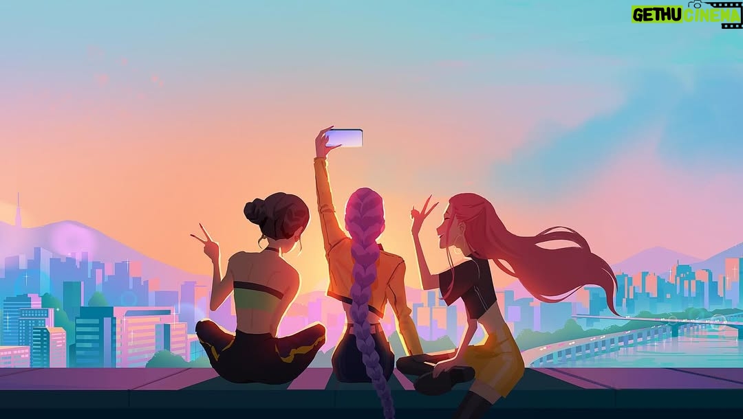 Laura Price - 12.5K Likes - vis dev for #kpopdemonhunters from 2023! happy this painting made it into the art book. a big thing that happened while we were working on kpop was that tears of the kingdom came out! I loved seeing all my coworkers logging into their switches after work (and literally every lunch break) and we all played totk at the same time. hence why I incorporated a ton of red spill light into this painting like when link is facing the sun during a sunset on a sky island ☺️ #kdh #visdev