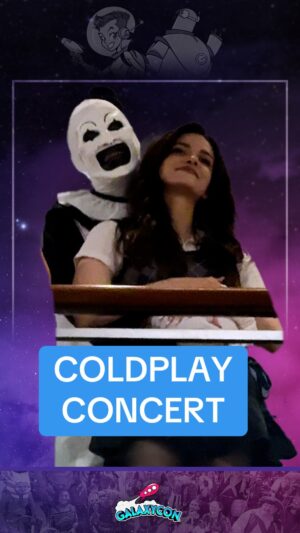 Lauren LaVera Instagram - there's no WAY i spotted this #terrifier #horror #arttheclownedit #siennashaw #davidhowardthornton #laurenlavera #coldplay #coldplayconcert