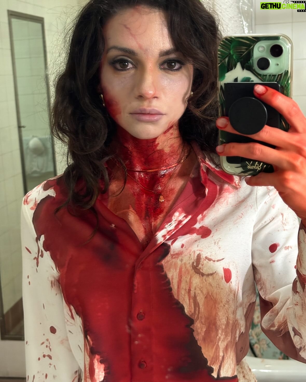 Lauren LaVera - 42.9K Likes - A little bloody bts to feed your fiendish souls. 🩸😈 From @darrenbousman’s upcoming movie “The Monster” (Twisted) coming soon…. 👻 

I had the pleasure to discuss the film plus many other fun topics on the latest episode of @djmakeamovie where I finally got to meet, hug, and chat with wonderful filmmaker @joshstolberg and, of course, the man himself, Darren. Link to the video is in my story or you can listen on your drive on Spotify!