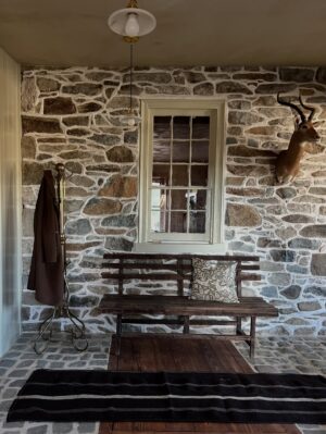 Lauren Liess Instagram - Magic happening at Butterland Farm (circa 1780) in a little village just outside of Middleburg, Virginia ✨  Last install of the year for Lauren Liess Interiors!! Please enjoy what my iPhone captured: the moody living room coming together with me, Lauren B & the amazing Veritas team, the original stone exterior, the freshly decorated & wallpapered library, the new mudroom, power room & garden room addition, and the revamped bedrooms. (I CANNOT handle the hunt toile on the LL x TK slipcovered bed   the LL x WB saltwater bed!!! -last 2 slides) | More to come soon, including the kitchen!! | Thankful to our wonderful clients who give us their trust,  the kind & incredibly talented and detail-oriented teams we get to work with, and of course, our beloved LL interiors team!!!! | Architecture by @oneilarchitects | Renovation by @veritas_contracting | Interior design by @laurenliessandco