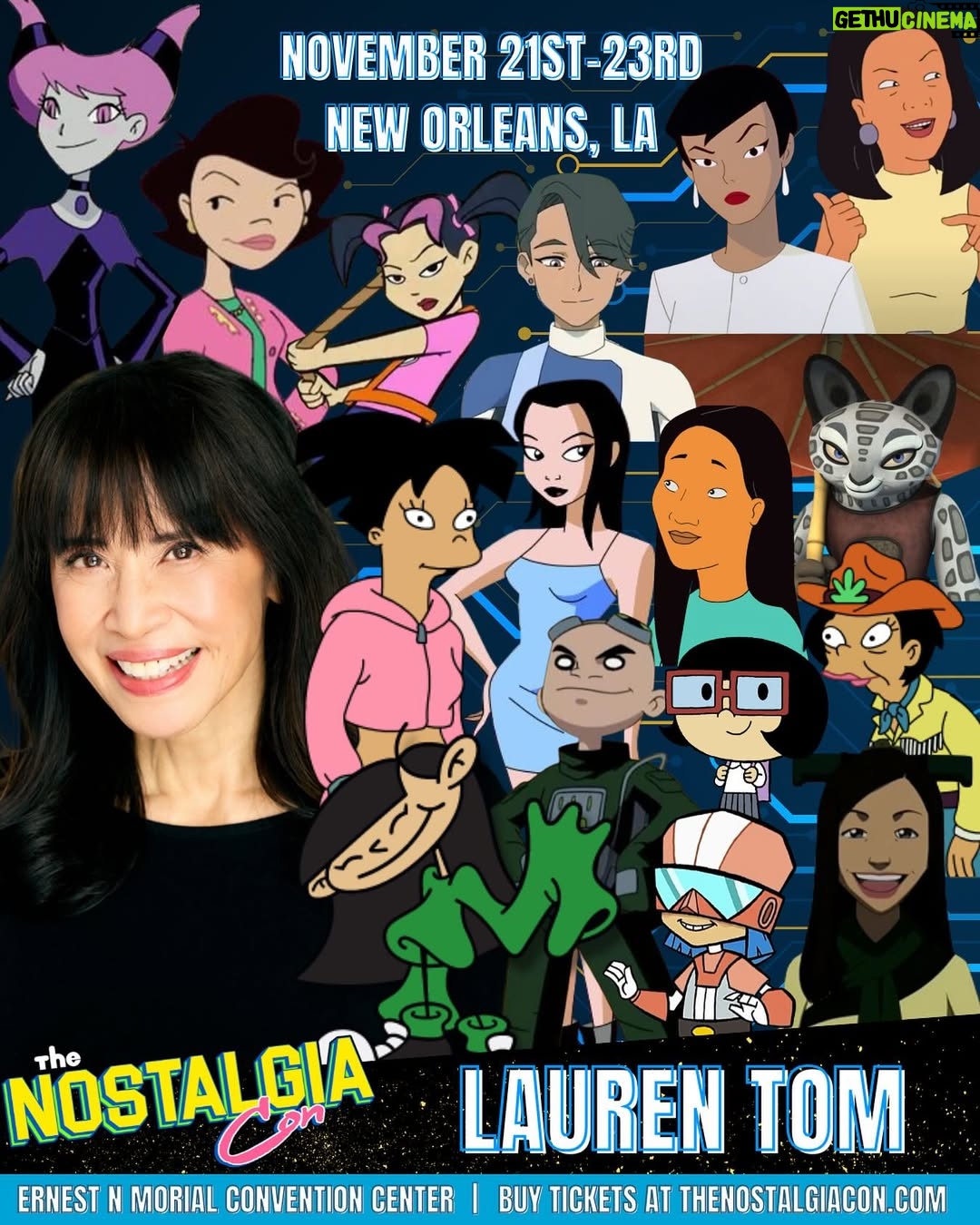 Lauren Tom - 2.4K Likes - From saving the world with the Kids Next Door to hanging out with the Planet Express crew and even stirring things up in Arlen, Texas. Lauren Tom has done it ALL. 🙌 And now she’s coming to New Orleans for The Nostalgia Con, November 21–23! Don’t miss this incredible chance to meet the voice behind some of the most iconic characters in animation history! 🎬🌟