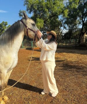 Lin Laishram Instagram - Christmas filled with fresh air and lots of horsey love because sometimes the quiet moments in nature are the real celebration.🐴🌲❤️ Where the world slows down and makes you relook at what really matters. About the moments and the sunsets.

Chrismas 2025