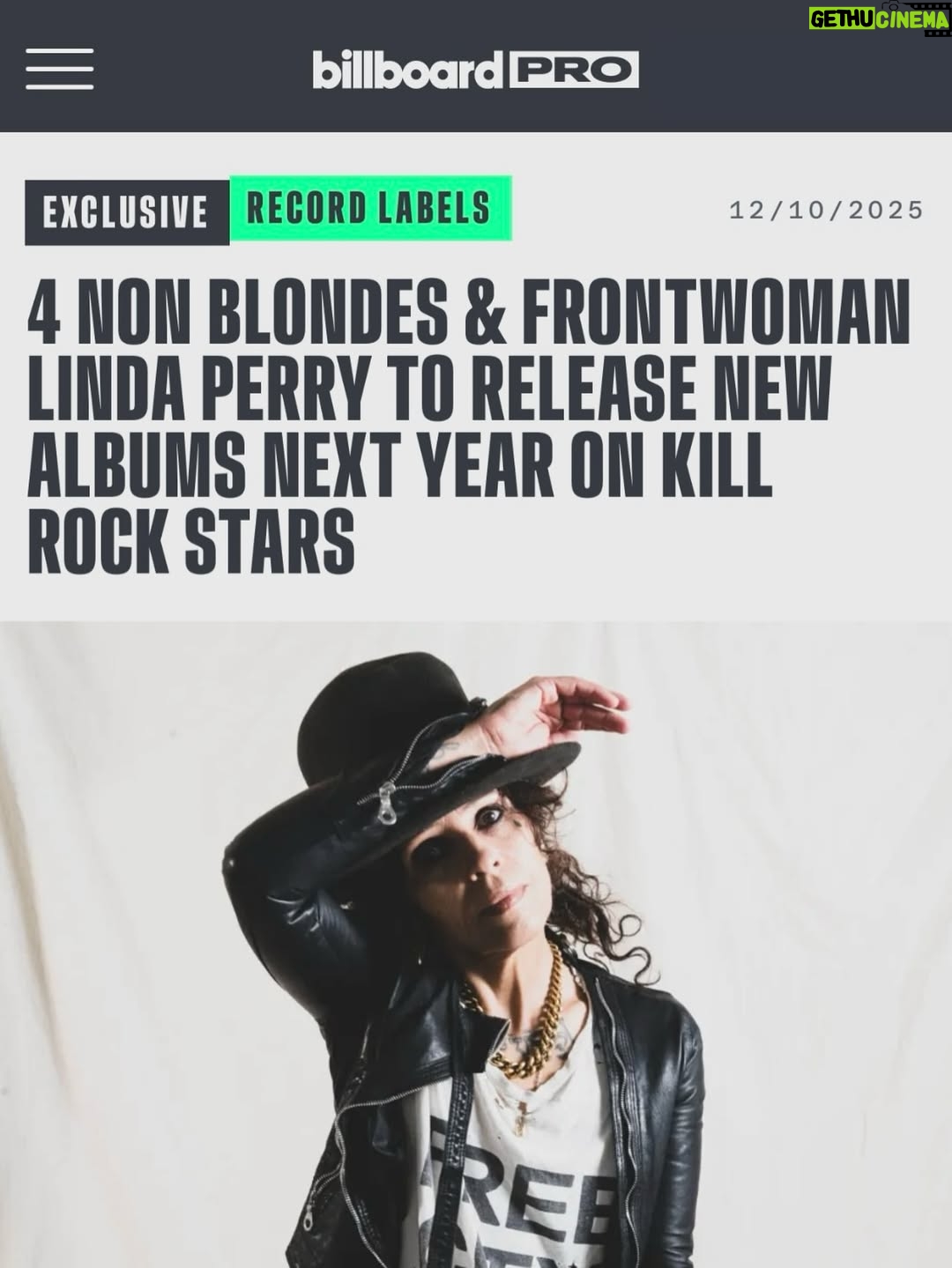 Linda Perry - 2.8K Likes - We’re thrilled to share that @reallindaperry has officially signed with Kill Rock Stars and is launching her new imprint 670 Records with us.

This new partnership arrives as Perry prepares a new solo album and a long-awaited @4nonblondes album, both set for release in 2026. Earlier this year, we connected around the In Flight RSD reissue and quickly realized a deeper collaboration made perfect sense.

Perry’s fearless creativity, her commitment to amplifying authentic voices, and her instinct for nurturing artists reflect exactly what KRS believes in.

Stay tuned — new music, new albums, and a new era are on the way.
Read the full story via @billboard.