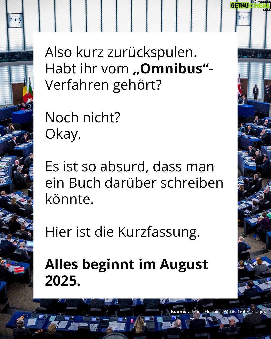 Luisa Neubauer - 60.5K Likes - Was gerade passiert, ist ungesehen in der Geschichte der Europäischen Union. Eine beispiellose Bedrohung  europäischen. Die Konservativen und die Rechtsextremen sind im Inbegriff, das, wofür Jahre und Jahrzehnte gekämpft wurde, einzureißen: demokratische Grundrechte, der Schutz des Planeten und unserer Gesundheit.
Sprich: die Grundpfeiler einer sicheren Zukunft. 
Es ist ein Wahnsinn. Lest bis zum Ende. Und dann lasst uns laut werden. An dieser Stelle ist Schlafwandeln keine Option.

Teilt diesen Post, taggt @bundeskanzler, @ursulavonderleyen und @manfred.weber und schreibt an eure EU-Abgeordneten vor Ort! ✊

 #WakeUpEU #Klimaschutz #Omnibus