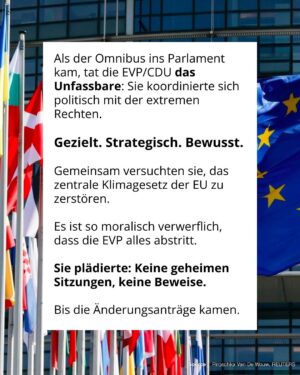 Luisa Neubauer Instagram - Was gerade passiert, ist ungesehen in der Geschichte der Europäischen Union. Eine beispiellose Bedrohung  europäischen. Die Konservativen und die Rechtsextremen sind im Inbegriff, das, wofür Jahre und Jahrzehnte gekämpft wurde, einzureißen: demokratische Grundrechte, der Schutz des Planeten und unserer Gesundheit.
Sprich: die Grundpfeiler einer sicheren Zukunft. 
Es ist ein Wahnsinn. Lest bis zum Ende. Und dann lasst uns laut werden. An dieser Stelle ist Schlafwandeln keine Option.

Teilt diesen Post, taggt @bundeskanzler, @ursulavonderleyen und @manfred.weber und schreibt an eure EU-Abgeordneten vor Ort! ✊

 #WakeUpEU #Klimaschutz #Omnibus