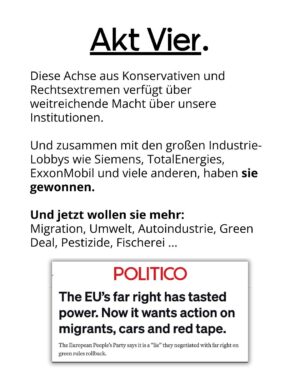 Luisa Neubauer Instagram - Was gerade passiert, ist ungesehen in der Geschichte der Europäischen Union. Eine beispiellose Bedrohung  europäischen. Die Konservativen und die Rechtsextremen sind im Inbegriff, das, wofür Jahre und Jahrzehnte gekämpft wurde, einzureißen: demokratische Grundrechte, der Schutz des Planeten und unserer Gesundheit.
Sprich: die Grundpfeiler einer sicheren Zukunft. 
Es ist ein Wahnsinn. Lest bis zum Ende. Und dann lasst uns laut werden. An dieser Stelle ist Schlafwandeln keine Option.

Teilt diesen Post, taggt @bundeskanzler, @ursulavonderleyen und @manfred.weber und schreibt an eure EU-Abgeordneten vor Ort! ✊

 #WakeUpEU #Klimaschutz #Omnibus
