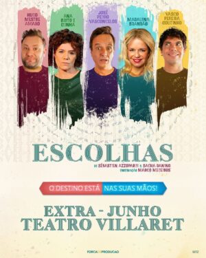 Madalena Brandão Instagram - 𝗘𝗦𝗖𝗢𝗟𝗛𝗔𝗦🕹️🎭𝗰𝗼𝗻𝘁𝗶𝗻𝘂𝗮 𝗲𝗺 𝗝𝘂𝗻𝗵𝗼 𝗰𝗼𝗺 𝘂𝗺𝗮 𝗻𝗼𝘃𝗶𝗱𝗮𝗱𝗲 𝗻𝗼 𝗲𝗹𝗲𝗻𝗰𝗼!
O grande sucesso, em cena no Teatro Villaret desde Fevereiro, 𝗰𝗼𝗻𝘁𝗶𝗻𝘂𝗮 𝗲𝗺 𝗝𝘂𝗻𝗵𝗼 𝗰𝗼𝗺 𝘂𝗺𝗮 𝗻𝗼𝘃𝗶𝗱𝗮𝗱𝗲 𝗻𝗼 𝗲𝗹𝗲𝗻𝗰𝗼: Madalena Brandão junta-se a Ana Brito e Cunha, Hugo Mestre Amaro, José Pedro Vasconcelos e Vasco Pereira Coutinho no prolongamento da temporada de “Escolhas”.
👉Com encenação de Marco Medeiros, “ESCOLHAS” é uma comédia interactiva, de Sébastien Azzopardi e Sacha Danino, que reflecte com muito humor a dificuldade de tomar decisões e transforma cada apresentação numa experiência dinâmica e imprevisível onde o público tem o poder de comandar o rumo da história.
🎟️Os bilhetes estão à venda na Ticketline e locais habituais.
