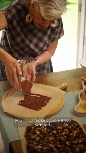 Maggie Beer Instagram - 12 days of Maggie Christmas, begins! 

A simple Christmas treat to make with the family. Maggie’s chocolate shards are topped with cranberries, roasted almonds, apricots and the secret ingredient - her famous quince paste!