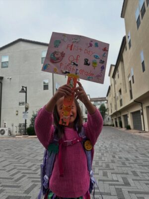 Mari Madrid Instagram - First day of first grade. Insane. We are so proud of this little demon huntress.