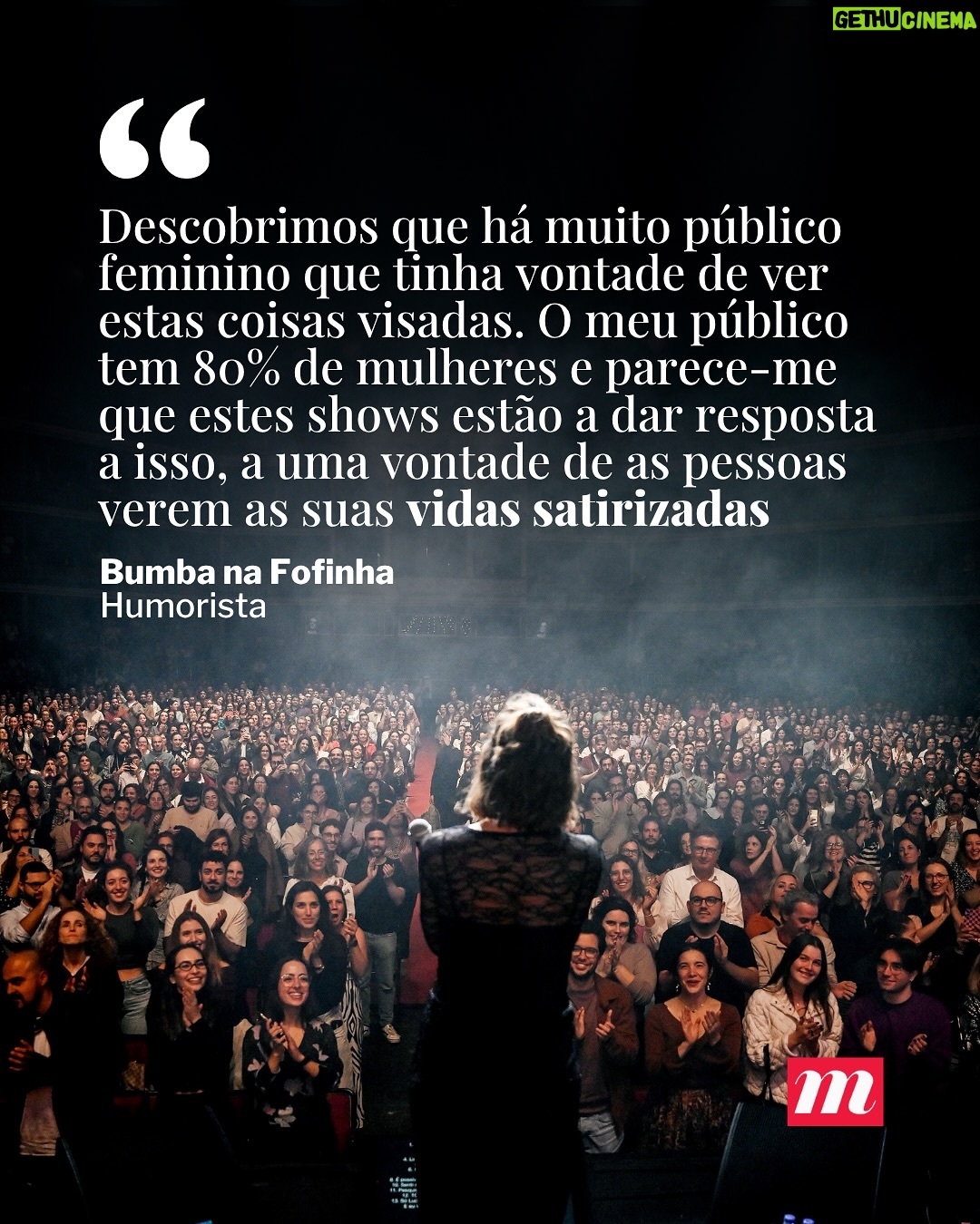 Marta Bateira - 10.9K Likes - Nunca como agora houve tan­tas mulhe­res a subi­rem sozi­nhas aos gran­des pal­cos para faze­rem comé­dia. O público, essen­ci­al­mente femi­nino, tem res­pon­dido a pre­ceito: salas a reben­tar pelas cos­tu­ras, bilhe­tes que voam no espaço de minu­tos, uma lou­cura. A expli­ca­ção está tal­vez numa certa neces­si­dade de ver “mulhe­res a falar para mulhe­res”. Sendo que as redes soci­ais tam­bém aju­dam a expli­car o fenó­meno.

📸 1 a 3 - Rita Chantre 
  4 a 6 - Direitos Reservados 

Saiba mais através do link da bio. 

#nm #noticiasmagazine #humor #comedia #standup #humoristas #bumbanafofinha #inesap #beatrizgosta #jessicaathayde