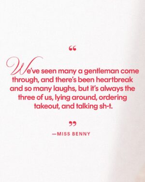 Miss Benny Instagram - “Josie is a matchmaker to the point where if I say I’m interested in someone even a little bit, the next thing I know I’m at their house and I don’t even know how it happened.”

Who doesn’t want a friend like @josietotah?! Josie, Dylan Mulvaney, and Miss Benny are living their ‘Sex and the City’ fantasies and we’re just here to watch and learn. They tell us about the lessons they’ve learned from SATC, why their friendships are so meaningful, and more at the link in bio. 

Welcome to Love Transcends. Every day this week we’ll be posting personal essays, stories, and insights that celebrate the resilience, wisdom, hope, and joy of the trans community as its members navigate romantic love. Stay tuned for more.