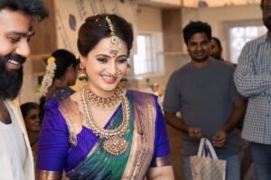 Mounika Dev Instagram - Thank u each and everyone for your blessings 🙏🙏

Beautiful decor from @zigzagdecors 
All time my favourite jewel from @new_ideas_fashions 
Blouse from @
Makeup&hair @aravinth_mehendi_makeup 

#newhome #firststeps #dreamhome #mydreammyhome #kamathardha