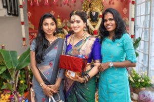 Mounika Dev Instagram - Thank u each and everyone for your blessings 🙏🙏

Beautiful decor from @zigzagdecors 
All time my favourite jewel from @new_ideas_fashions 
Blouse from @
Makeup&hair @aravinth_mehendi_makeup 

#newhome #firststeps #dreamhome #mydreammyhome #kamathardha