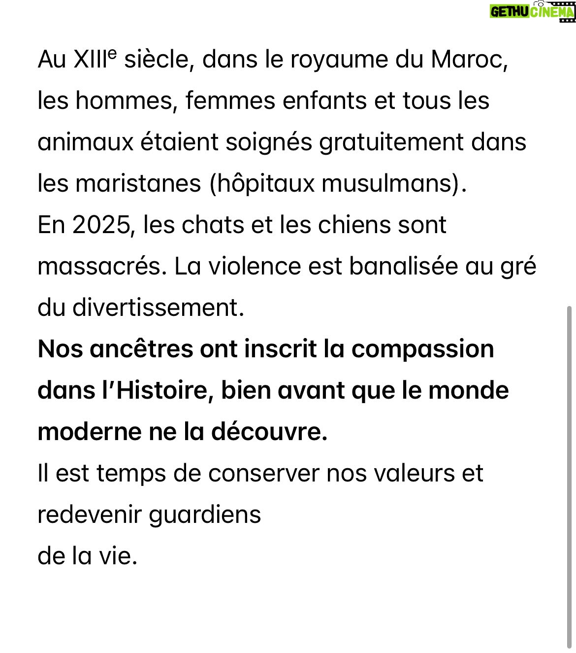 Ouidad Elma - 2.8K Likes - 🇲🇦 Today, I took part in the sit-in alongside hundreds of voices refusing injustice and cruelty.
In Morocco, our street dogs and cats are still victims of massacres, even though a humane and effective solution exists: TNVR (Trap-Neuter-Vaccinate-Return).

We call for the immediate implementation of the TNVR program enacted by the 2019 convention and the removal of Article 5 from the proposed Law 19-25, which criminalizes compassion towards animals.
Protecting animals is not an option, it is a matter of dignity and justice for the human collective.

✊🐕🐈 #StopMassacres #TNVR #RespectAnimal #Morocco 🇲🇦❤️