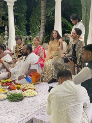 Padmini Kolhapure Instagram - A wedding so beautiful, it seemed the heavens themselves had descended upon Mumbai. ✨Like a celestial celebration — sacred, serene, and soaked in divine light. 💫 
God bless the beautiful couple 
Vedant and Tejal 🤗
@yashbirla @avanti_birla 
@bircat @tejalskulkarni 
@nirvaanbirla @shlokabirla 
@swamikailashanandgiri_official 
@gaurgopaldas 
@tejukolhapure @sita_talwalkar @sonaljain5355 @sharmila28may @godb.11 @parulshah1110 #rajul @geetawagh4 @anu.5223