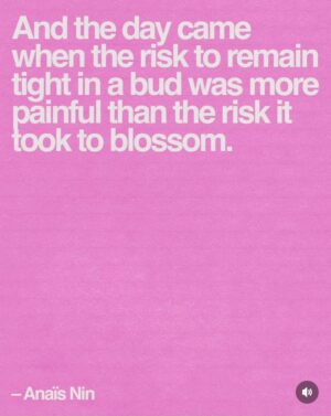 Piper Perabo Instagram - And the day came when the risk to remain tight in a bud was more painiul than the risk it took to blossom.
- Anaïs Nin

text slide reposted from @navucko