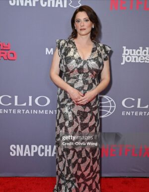 Rachel Bloom Instagram - It was a pleasure to host the @clioawards the other night. And, to be honest, my 20 year high school reunion is coming up and I needed an excuse to post some hot pics to the grid 

Styling: @arieltunnell 
Makeup: @robertti 
Hair: @kattthompson 
Dress: @stjohn 
Shoes: @alexandrebirman 
Earrings: @gabrielandco
Ring: @danarebecca