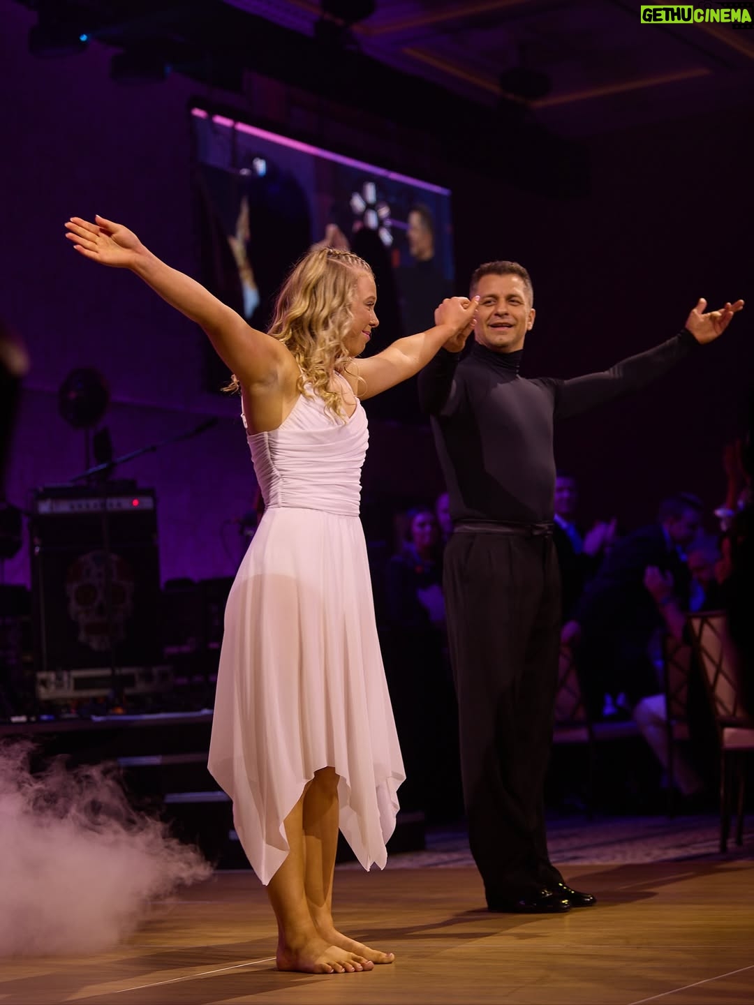 Rachel Riley - 6.7K Likes - I was in proud wife mode on Saturday as @pashakovalev and @childrenwithcanceruk ambassador and survivor Eve opened their annual fundraising gala with the most beautiful dance representing her battle with the disease.

Scroll through to watch it, there was barely a dry eye in the house and Eve absolutely smashed it!

Survival rates have gone from 2 in 10 decades ago, to more than 8 in 10 now thanks to improvements in treatment, with more to come thanks to the generosity of donors at events like these funding lifesaving research. 

So lovely to see the gorgeous @sophieellisbextor entertaining the crowd too. Such a great night!