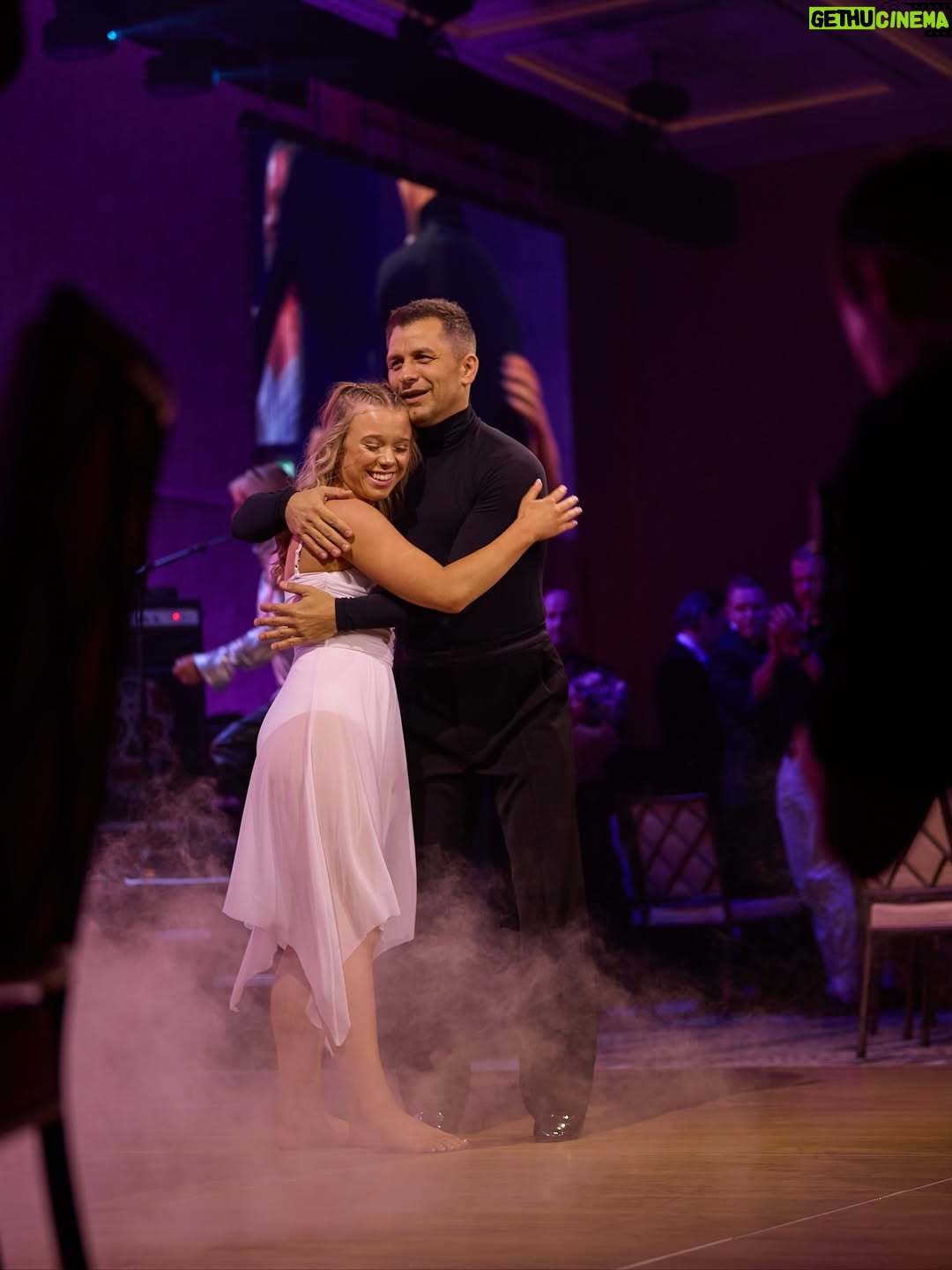 Rachel Riley - 6.7K Likes - I was in proud wife mode on Saturday as @pashakovalev and @childrenwithcanceruk ambassador and survivor Eve opened their annual fundraising gala with the most beautiful dance representing her battle with the disease.

Scroll through to watch it, there was barely a dry eye in the house and Eve absolutely smashed it!

Survival rates have gone from 2 in 10 decades ago, to more than 8 in 10 now thanks to improvements in treatment, with more to come thanks to the generosity of donors at events like these funding lifesaving research. 

So lovely to see the gorgeous @sophieellisbextor entertaining the crowd too. Such a great night!
