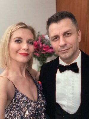 Rachel Riley Instagram - I was in proud wife mode on Saturday as @pashakovalev and @childrenwithcanceruk ambassador and survivor Eve opened their annual fundraising gala with the most beautiful dance representing her battle with the disease.

Scroll through to watch it, there was barely a dry eye in the house and Eve absolutely smashed it!

Survival rates have gone from 2 in 10 decades ago, to more than 8 in 10 now thanks to improvements in treatment, with more to come thanks to the generosity of donors at events like these funding lifesaving research. 

So lovely to see the gorgeous @sophieellisbextor entertaining the crowd too. Such a great night!