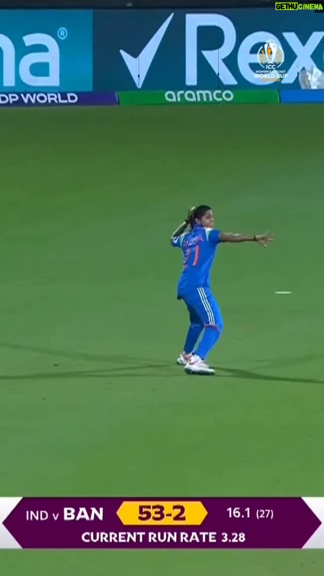 Radha Yadav - 217.4K Likes - A bullet throw from Radha Yadav catches Nigar Sultana Joty short of the crease 🎯

Watch #INDvBAN LIVE in your region, #CWC25 broadcast details in the link in our bio 📺