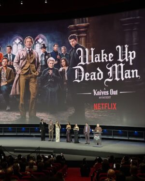 Riki Lindhome Instagram - Knives Out “Wake Up Dead Man” premiere. It was such an honor to be a part of the first one and this one is just as great 🔪 Bravo @riancjohnson @knivesout
