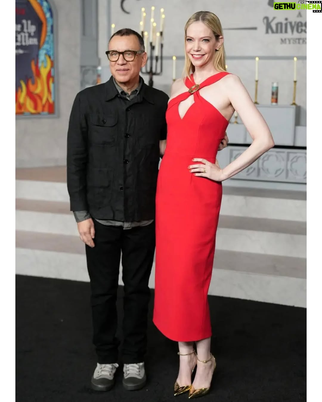 Riki Lindhome - 4.8K Likes - Knives Out “Wake Up Dead Man” premiere. It was such an honor to be a part of the first one and this one is just as great 🔪 Bravo @riancjohnson @knivesout