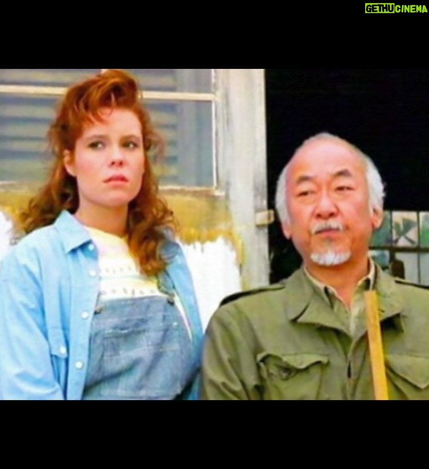 Robyn Lively - 26.8K Likes - One of my favorite photos ever with the legendary “Mr. Miyagi” Pat Morita. Being a part of the Karate Kid verse was like winning the lottery. I was so geeked out every day on set. I couldn’t BELIEVE I was so fortunate to play Jessica Andrews. What a ride! I’ve had the best career and am so grateful for every day that I still get to do what I love. Thanks for being such a significant part of my journey 🥰 
Ps y’all better not think of messing with that chick in the second pic, those bangs are about to open up a can of whoop A$$ on Mike Barnes. Ok?! That’s right, you better run. Mmhmm 

#TBT #karatekid #mrmiyagi