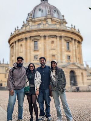 Santhy Balachandran Instagram - When two of my worlds collided: a kutti subset of Team Lokah at University of Oxford. A little lost for words because this was not something I ever imagined. I guess life has a way of surprising us… Grateful for all the twists of fate that led to this day when some core memories were made 🤍

#teamlokah #universityofoxford