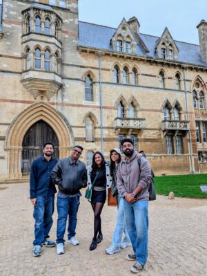 Santhy Balachandran Instagram - When two of my worlds collided: a kutti subset of Team Lokah at University of Oxford. A little lost for words because this was not something I ever imagined. I guess life has a way of surprising us… Grateful for all the twists of fate that led to this day when some core memories were made 🤍

#teamlokah #universityofoxford