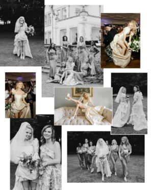 Saoirse-Monica Jackson Instagram - To infinity and beyond 💫💜

Planning: Tara Fay Events @tarafayevents
Photographer: Story of Eve @storyofeve
Video: Muse of Marquise @museofmarquise
Stylist: Katie Bryce @kkittybb
Hair: Timothy David @bytimothydavid
Makeup: Robyn Wheeler @m_robyn_w
Ceremony Music: Biird @biirdofficial & @lisacanny
Pre-dinner Drinks Reception Music: Biird @biirdofficial & @lisacanny
Band: Superfly Covers @superflyeventband
DJ: Steven Simpson @dateline_music
Florist: The Garden @shopthegarden
Venue: Dromaquinna Manor @dromaquinnamanorofficial
Lighting: Gorilla Design @gorilla_design_ltd
Wedding Cake: Broken Spoon Cakes @brokenspooncakes
Favors: Muff Liquor Co @muffliquorco
Groom’s Suit: MacGregor MacDuff @macgregorandmacduff
Drinks Reception Drinks: Guinness @guinness_ireland
Entertainment: Jimi The Kween @jimithekween
Dress: Verons Bridal @veronabridalni
Shoes: Christian Louboutin @christianlouboutin
Bridal Party Pyjamas: Daily Sleeper @daily_sleeper
Bride’s Underwear: Sainted Sisters @saintedsisters
Bridesmaids Dresses: Rat & Boa @ratandboa
Bridesmaids Jewellery: Custom Fada Jewellery @fadajewellery
Bridal Dress & Veil: Custom Annie’s Ibiza @anniesibiza
Bag: Clio Peppiat @cliopeppiatt
Jewellery: Custom Eily O’Connell @eilyoconnelljewellery
Tracksuit & Trainers for Morning: Custom Wee Girl @weegirl_
Afternoon Suit: Sandy Liang @sandyliang
Jewellery: Loveness Lee @lovenesslee
Biird Stylist: Dani Behan @danibehan