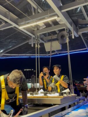 Sazzy Falak Instagram - That one time we did “Dining in the Sky” @ditsmalaysia — because why eat on the ground when you can float with the skyline? 😌
I love heights, and being able to watch KL shift from a warm sunset into a sparkling city of lights… 😍 It’s a view I’ll remember for a very long time.
Amazing company, amazing food, and a little adrenaline — the perfect recipe for an unforgettable night.
#ditsmalaysia #nashsazzy